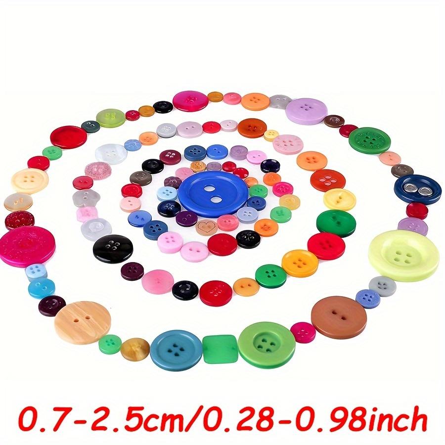 202Pcs Mixed Size Resin Buttons, 0.7-2.5cm Multicolor Round – Bulk Set for DIY Sewing, Knitting, Scrapbooking & Clothing ZSY