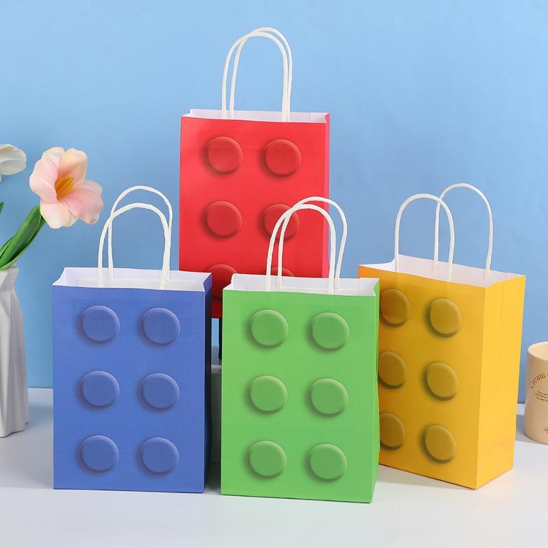 12Pcs Small size Paper Gift Bags with Handles Birthday Party Favor Bags 15*8*21cm