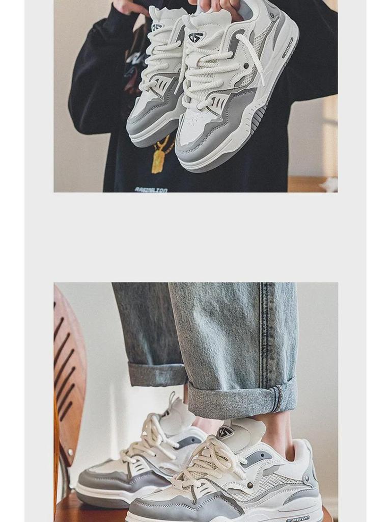 Мужские кроссовки в стиле ретро, увеличивающие рост, с нескользящей подошвой — весна и осень 2025 г., гонконгский стиль