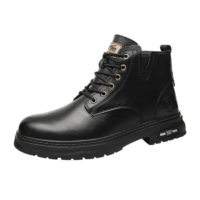 Fashion New 2025 Fashion Leather Waterproof Men Safety Work Boots Steel Toe Anti-smash Stab-resistant Indestructible Male Sneakers Shoes