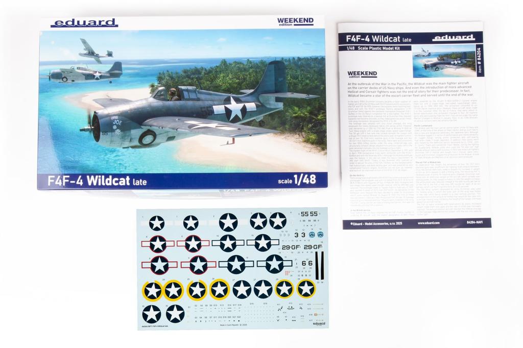 Eduard 1/48 Weekend Edition F4F-4 Wildcat Late Model Plastic Model Kit EDU84204 (Airplane)
