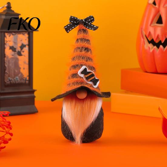 Unique Halloween Ornaments Gnome Decor, Cute Gradient Ghost Figurine, Faceless Statue Home Decorations for Party Shelf Table, Spooky Ornament Office