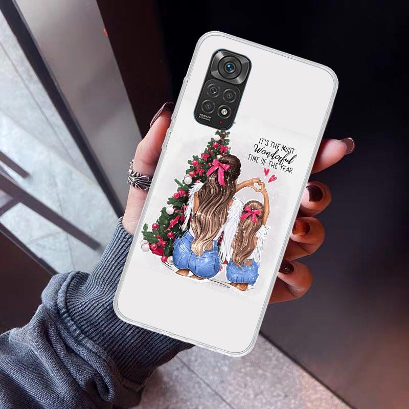 Christmas Girls Tree Gift Phone Case For Xiaomi Redmi Note 10 11 12 13 14 15 Pro Plus 11S 12S 14S 11T 11E 10S Soft TPU Back Cove