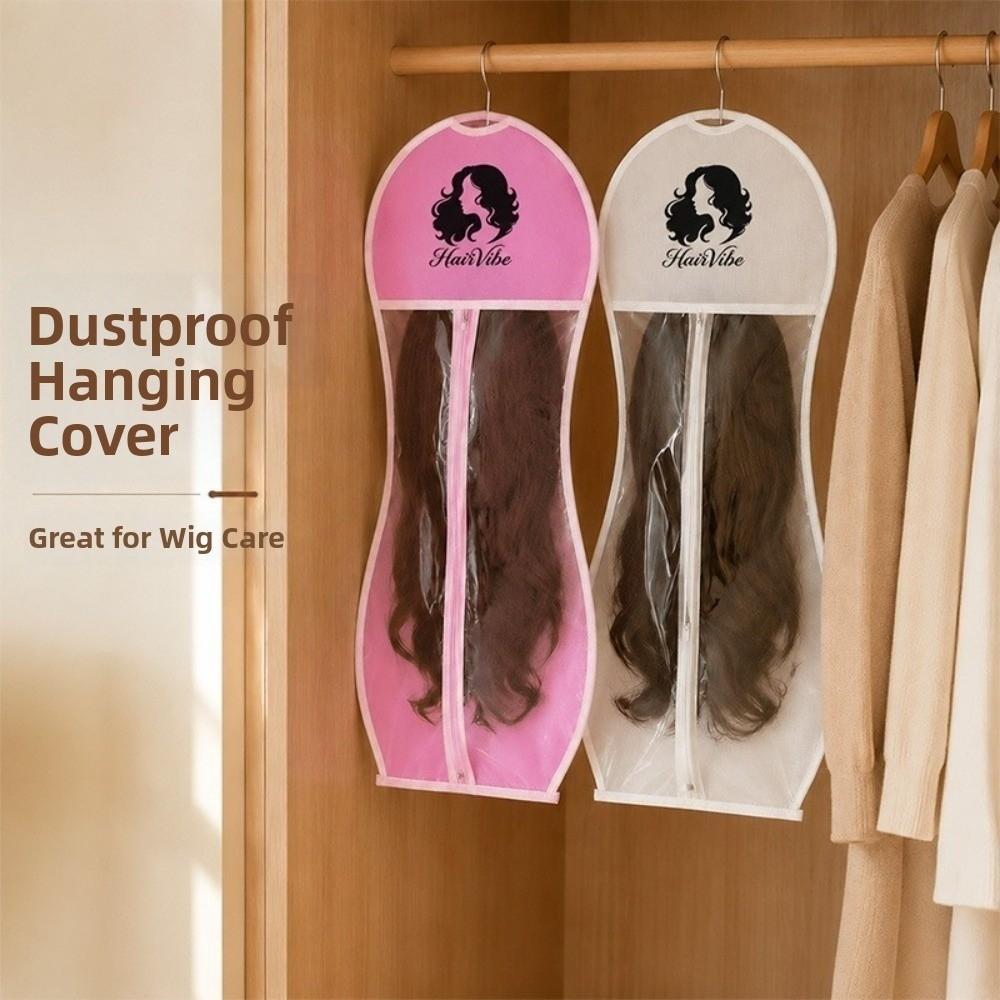 Transparent Wig Storage Bag PEVA Wig Organizer New Hanging Wig Bag Wardrobe Organization