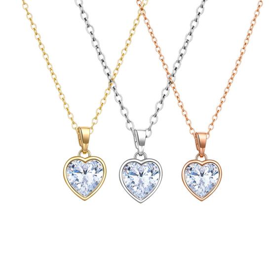 Стильное ожерелье в форме сердца, сияющее, прочное, подарок на День святого Валентина