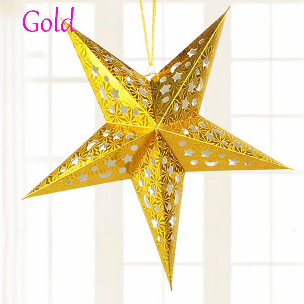 Fashion Home Festival Christmas Hanging Pentagram Star Xmas Ornament Tree Decoration Lamp Shade