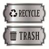 10pcs Silvery Recyclable Symbol Decals - Waterproof & Weather-Resistant Vinyl Stickers for Garbage Containers and Bins, Easy Apply