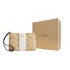 Coach Кошелек-клатч на молнии по углу 15 Полосатый Signature Покрытие из холста и переработанная кожа Клатч Мини Женский клатч Светло-хаки CR945-IMWQJ