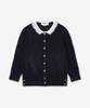 Thom Browne Merino Wool Bobble Stitch Lace Trim Cardigan - Navy / Fkc697By1051415