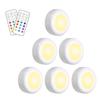 Tomshine DC5V 0.25W RGB LED Cabinet Light Puck Lamp 3 * AAA Battery Powered Operating 6 Packs