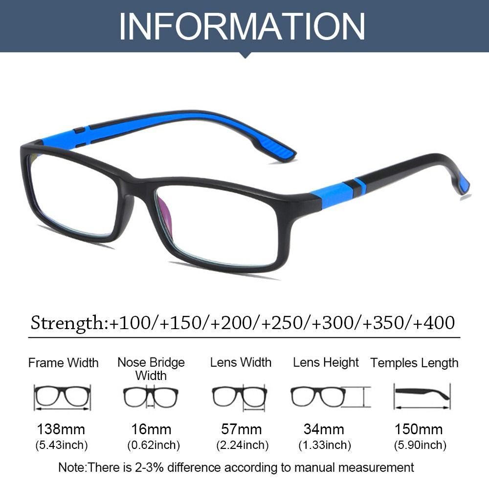 Eye Protection Oblong Eyeglasses Blue Ray Blocking Hyperopia Glasses  Men Women
