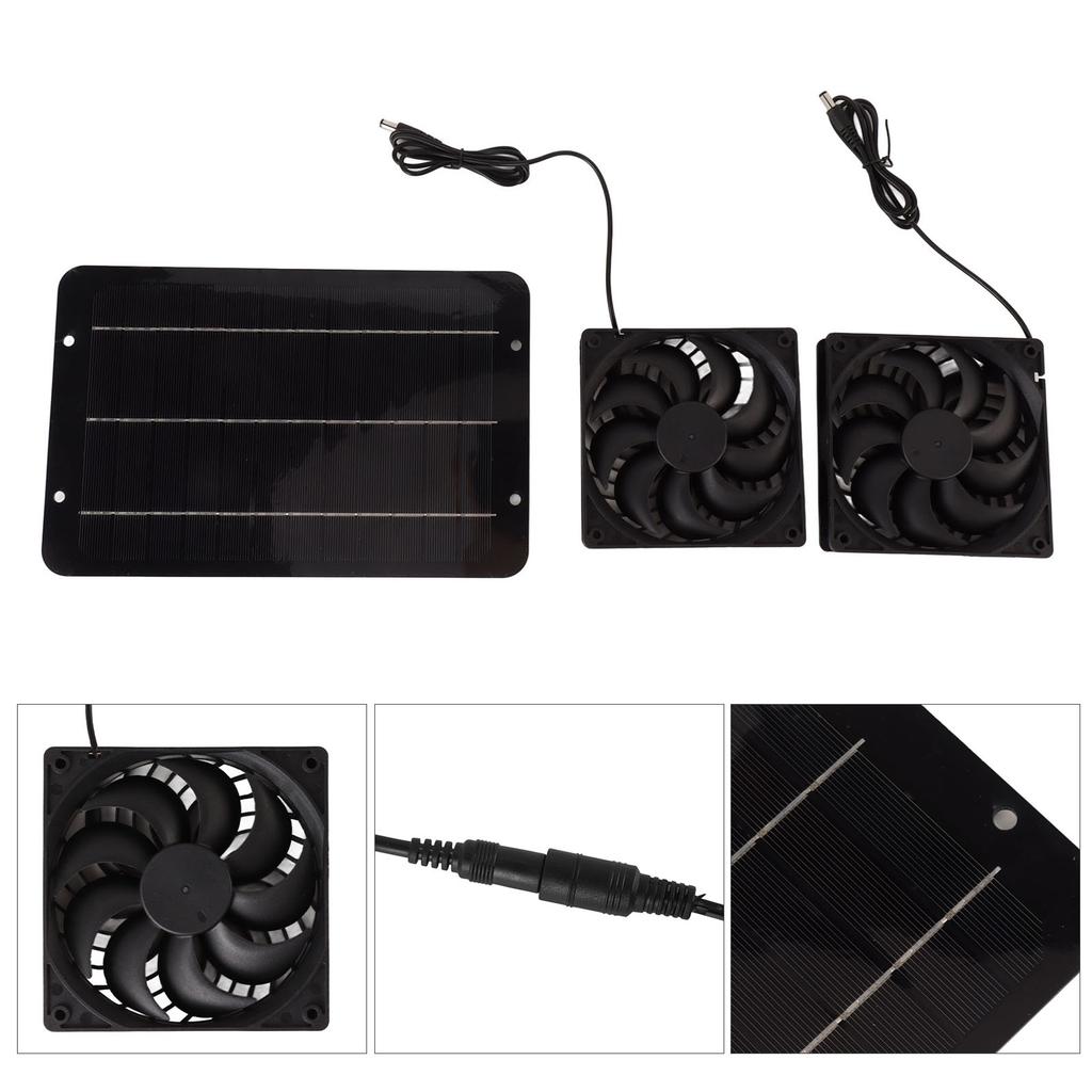 Комплект вентиляторов на солнечных батареях, водонепроницаемый портативный 10 Вт 12 В для курятника, теплицы, собачьего домика, сарая