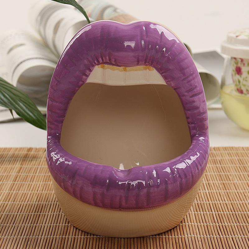French Fries Plate Funny Mouth Red Lips Shaped Ceramic Food Boats Ice Cream French Fry Cup Holder For Restaurant Party Home