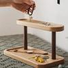 Wooden Storage Tray Double-layer Storage Rack Desktop Cosmetics Storage Rack Jewelry Display Racks Household Entrance Key 