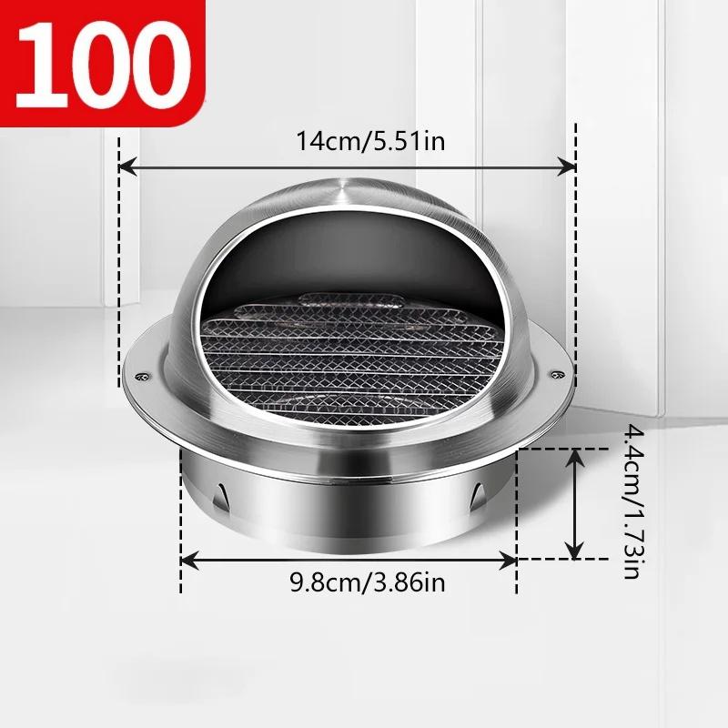 Stainless Steel Wall Ceiling Hood Air Vent Ducting Ventilation Exhaust Grille Cover Waterproof Outlet Heating Cooling Vents Cap