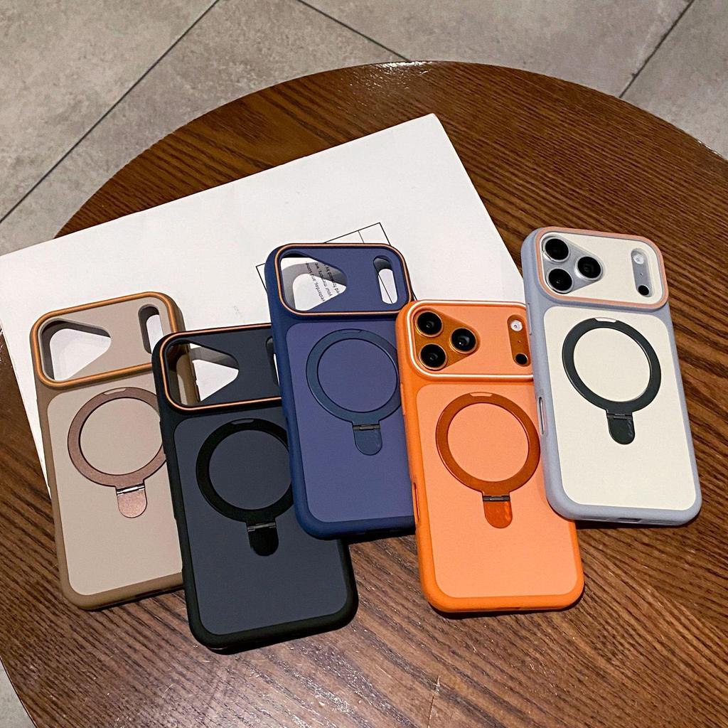 Магнитный чехол для телефона Apple 17 Pro Max с ощущением кожи: Защита от падений iPhone 16 с большим окном