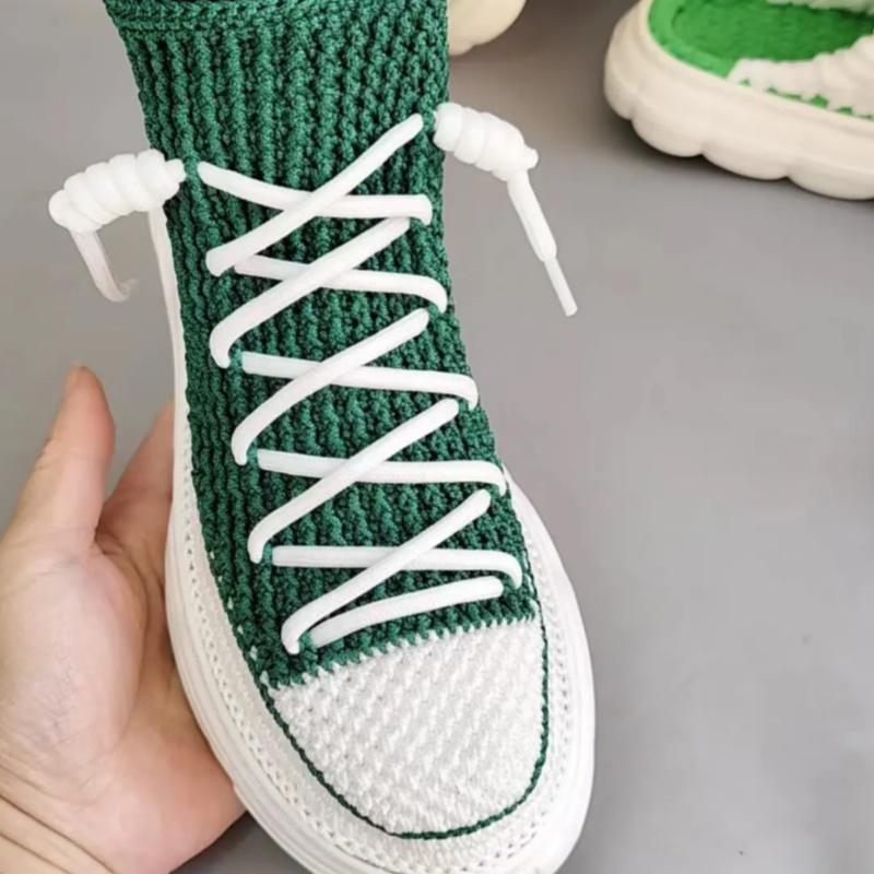 Сплетенные вручную летние крючковые подошвы с противоударными резиновыми подошвами + полые линии, связанные вручную тапочки, короткие ботинки, обувь своими руками, вязаный крючком материал