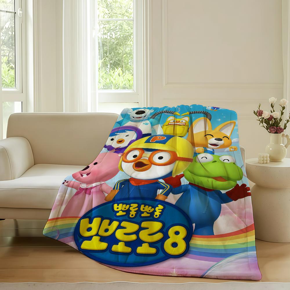 Cartoon cute P Po r roro Blanket For Sofa Office Bed Plane Travel Sleep Read Relax Camping Soft And Warm