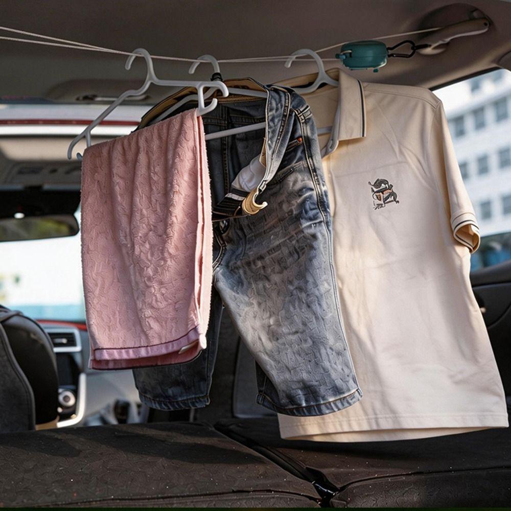 Adjustable Length Camping Clothes Line Quick Install Portable Laundry Rope Car Use