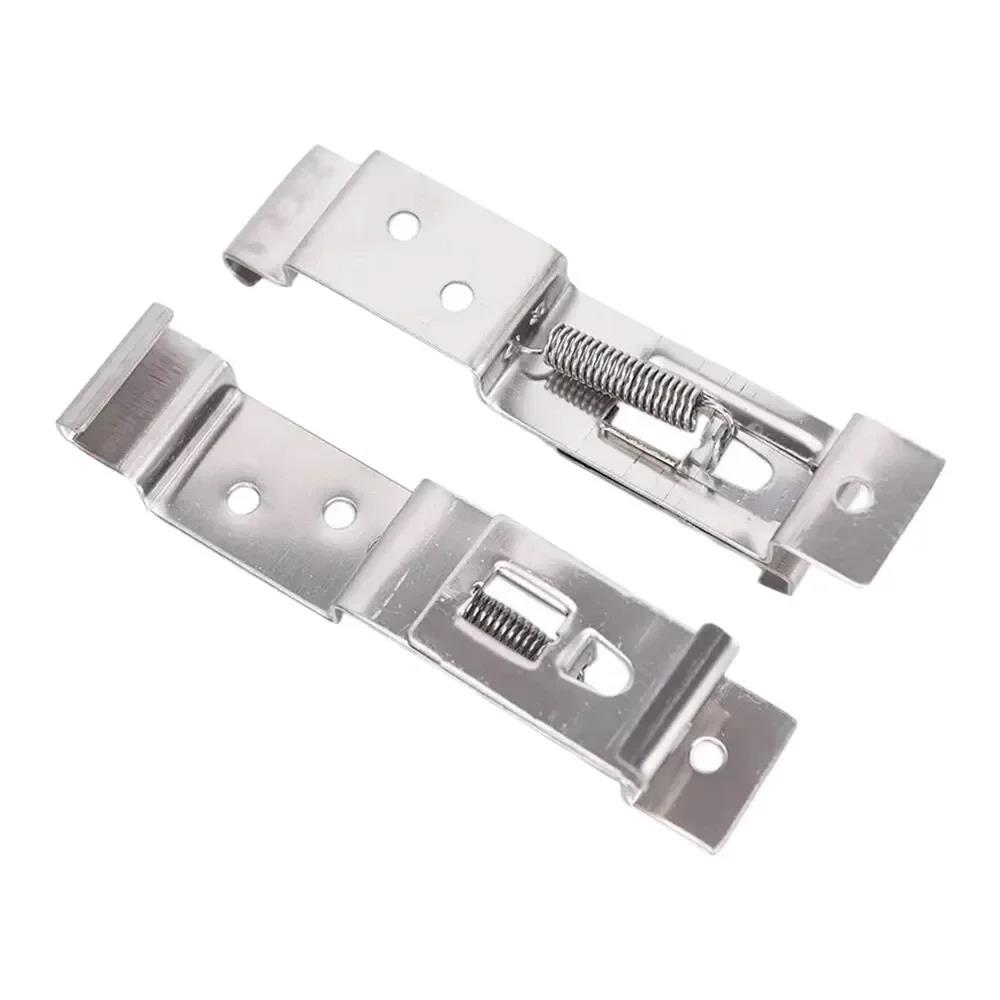 2/4/6PCS Rectangular License Plate Clips Spring Loaded Stainless Steel Car Bracket Clamps No-Drill Frame Mount for Trailers License Plate Covers