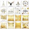 Cushion Golden Christmas Pillowcase Car Sofa Bed  Decorative Sofa Cushion Covers Navidad  Cover