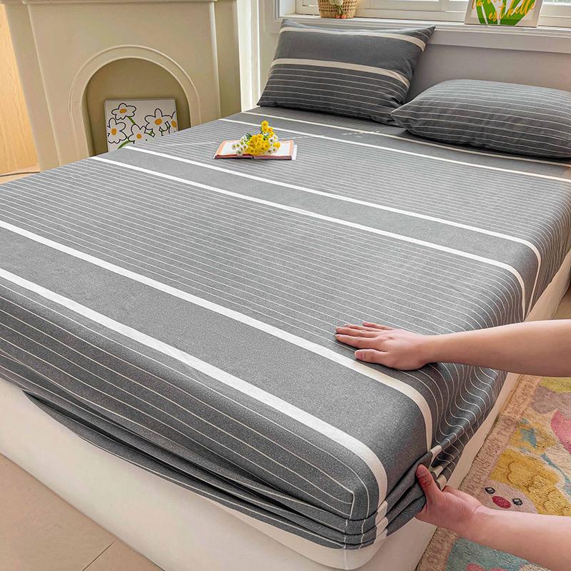 Cotton Bed Sheet on Elastic Cute Printed Mattress Cover for Kids Cartoon Pure Cotton Bed Linen (without Pillowcase)