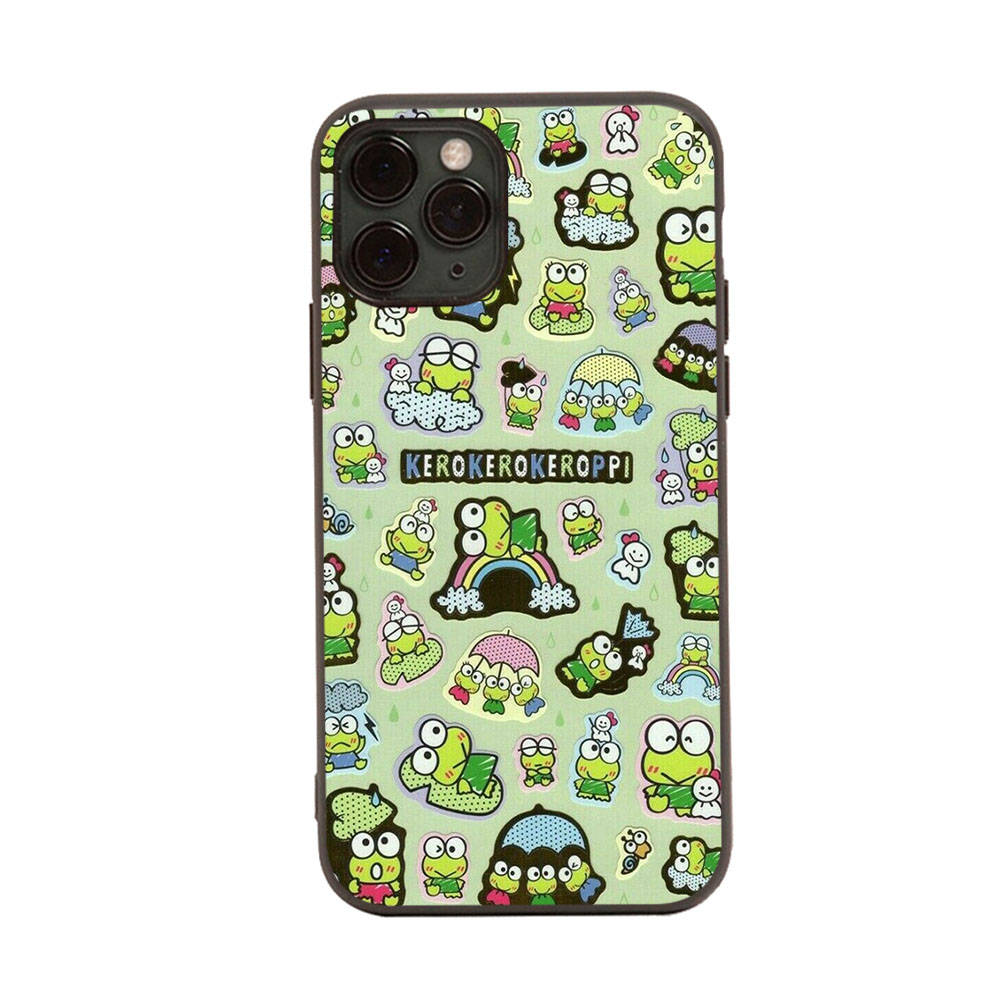 HK16 Frog Keroppi Black Sofe Case for iPhone 16 15 Plus 14 13 Pro 8 SE XR XS Max P30 Nova 5T Y5P Y6 Y7 Y8P Y9 Realme C30 C33 C31 VIVO Y36 V27