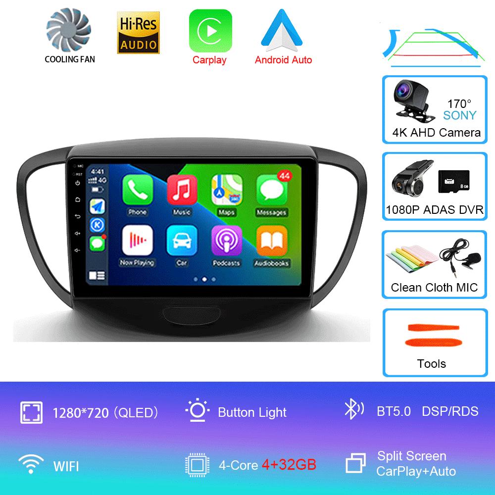 Автомагнитола Android 14 Carplay Мультимедиа Для Hyundai i10 2007 - 2013 навигация видео DVD Автомагнитола Стерео 2din BT