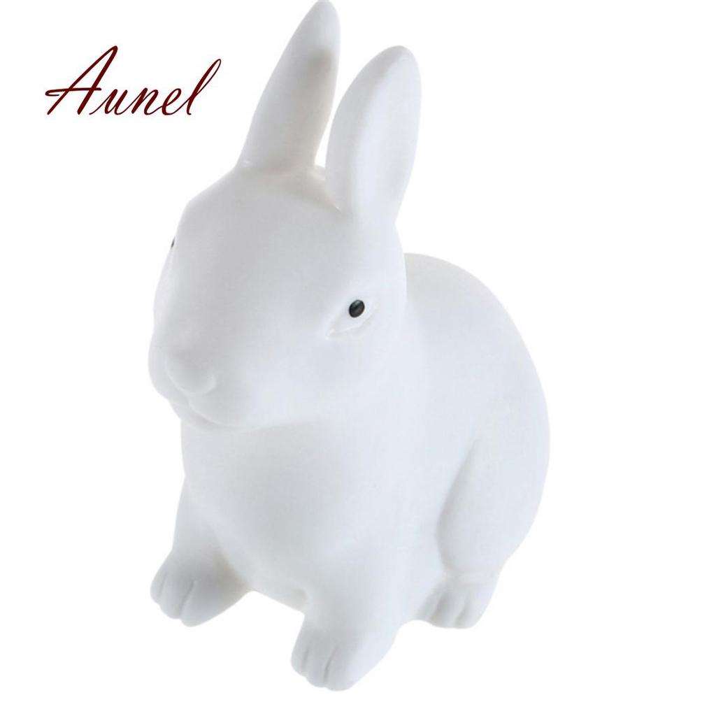 Цветной светодиодный небольшой ночник на батарейках с изображением кролика, домашнее украшение стола