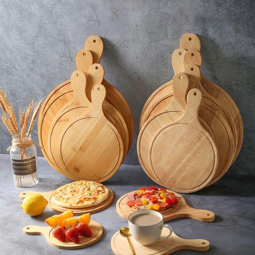 Durable Bread Serving Board Bamboo Pizza Baking Tray Practical Food Steak Plate Fruit
