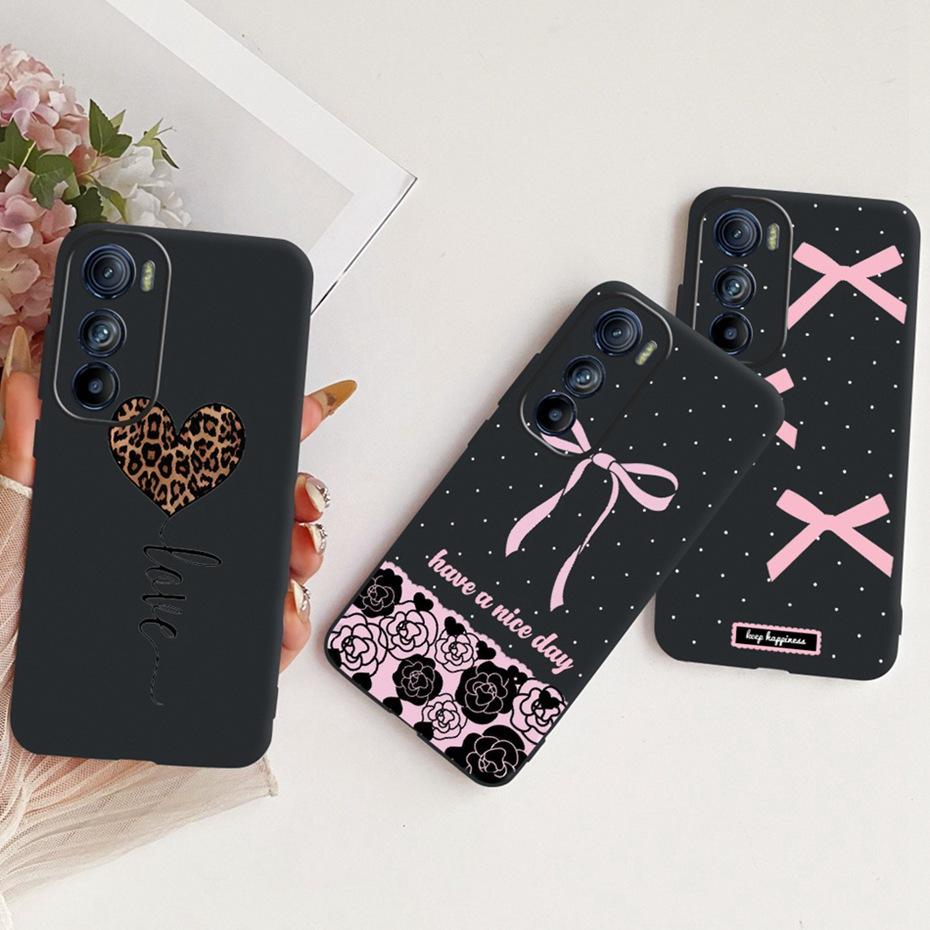 Милый чехол для телефона с принтом для Motorola Edge 30 30Pro 30Neo, мягкие черные силиконовые TPU чехлы для MOTO Edge30 Pro Neo, защитные бамперы