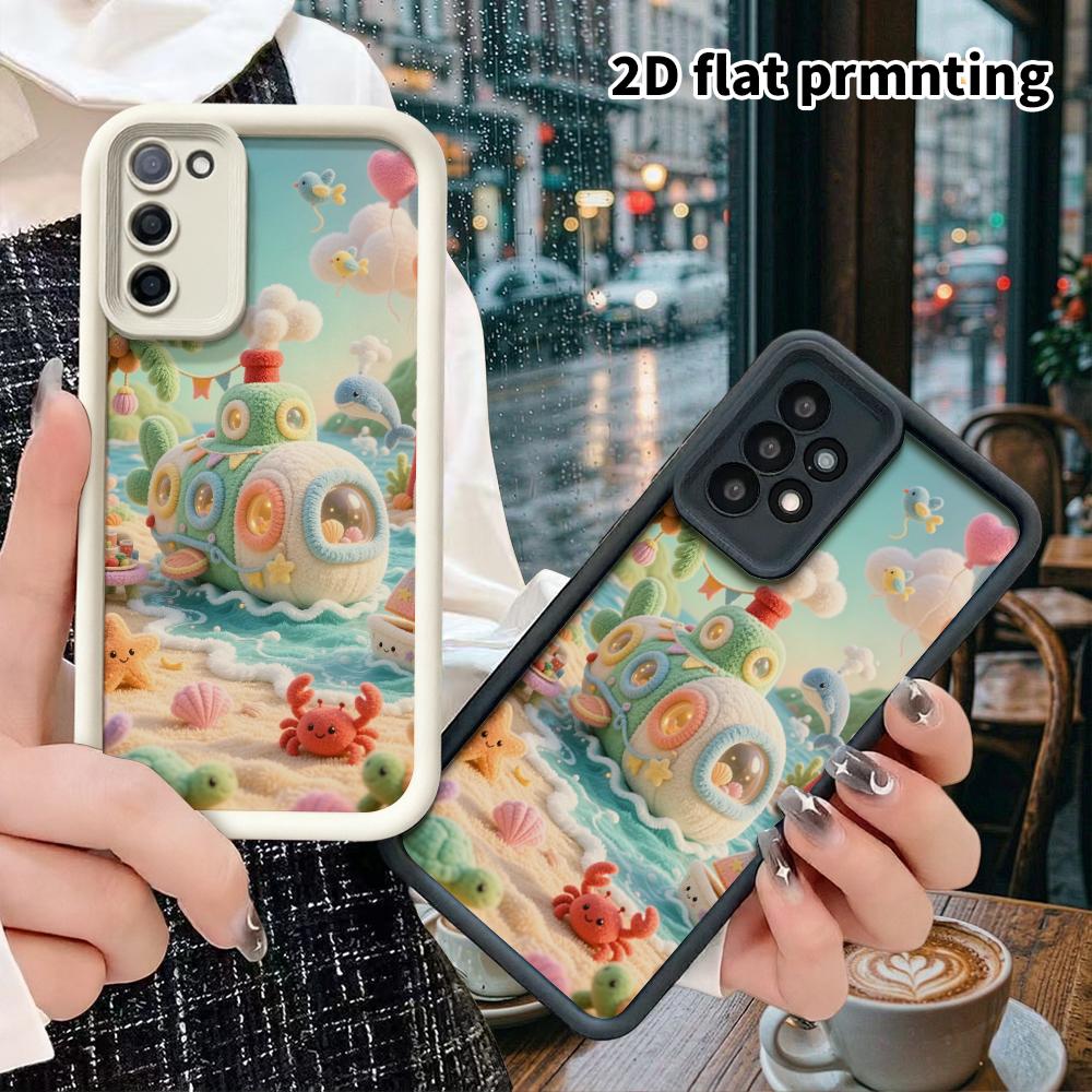 Phone Case: 2D flat, suitable for Samsung Galaxy A34 A35 M05 M06 S20 S22 S21 FE Plus 5G protective case, plush submarine, perfect Christmas and Hallow