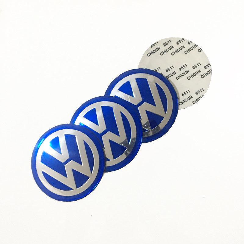 2026 Hot 4PCS 56mm 65mm Car Wheel Center Hub Emblem Sticker for VW Volkswagen Golf Polo Passat Touran Jetta Interior Mouldings XTR-Z63