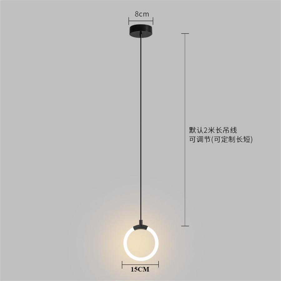 Современные простые светодиодные подвесные светильники для спальни, круглые кольца, светодиодная подвесная лампа, кухонный остров, магазин, бар, кафе, длинная люстра