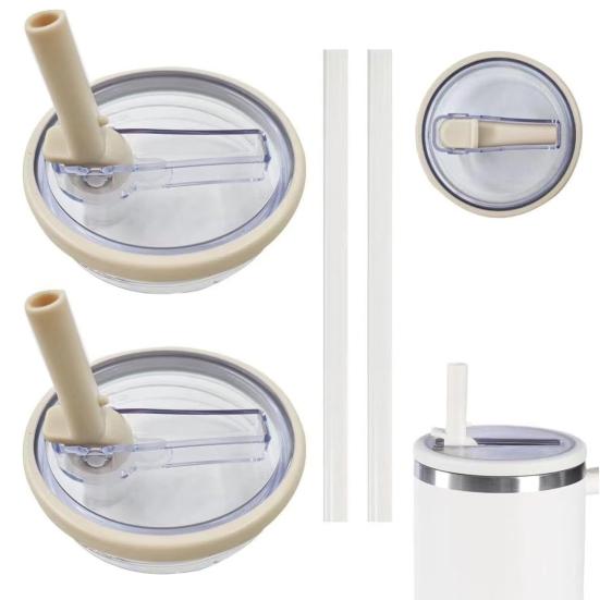 2 шт. 40 унций крышка для стакана с трубочкой с 2 трубочками герметичные многоразовые сменные крышки без запаха пылезащитная крышка для стакана Stanley