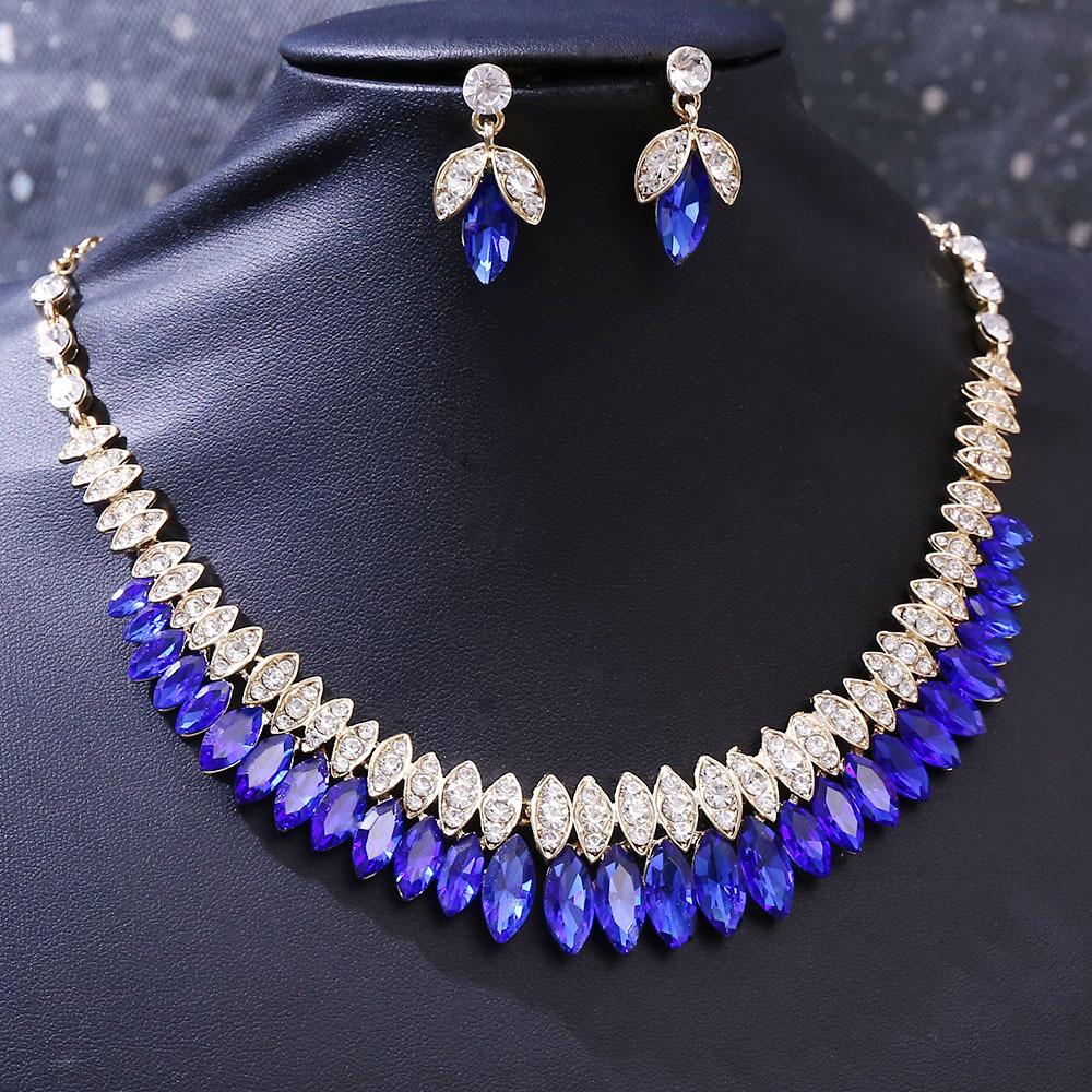 DIEZI Elegant Luxury Crystal Tiara Necklace Earrings For Women Wedding Party Fashion Bridal Bride Rhinestone Crown Accessories