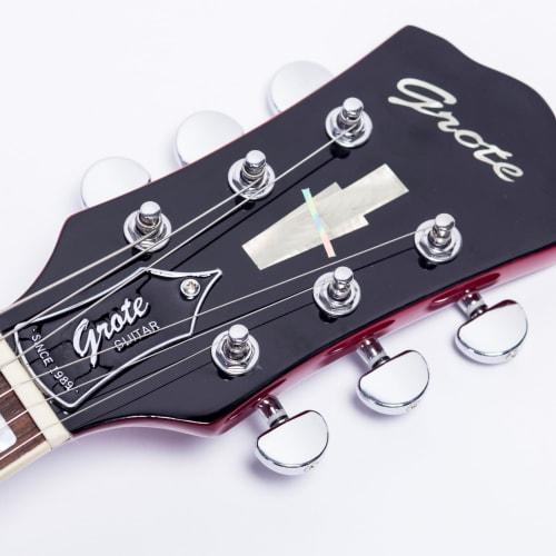 GROTE Jazz Electric Guitar Semi-Hollow Body Chrome Hardware (RED)