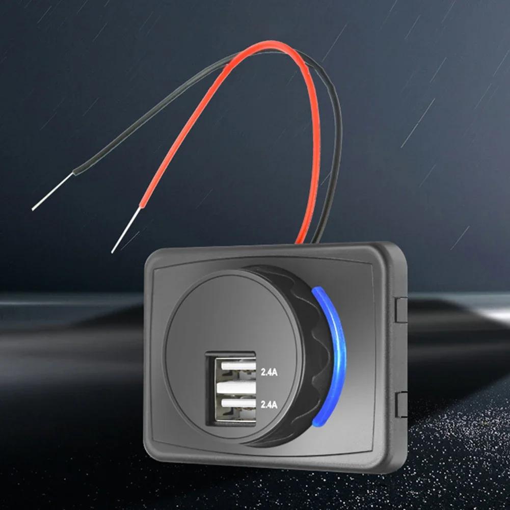 Автомобильная розетка для быстрой зарядки Розетка для кемпера с двумя USB-портами Зарядная розетка 12 В/24 В 3,1 А Автомобили Автомото Морские суда Автодома Зарядное устройство Модификация