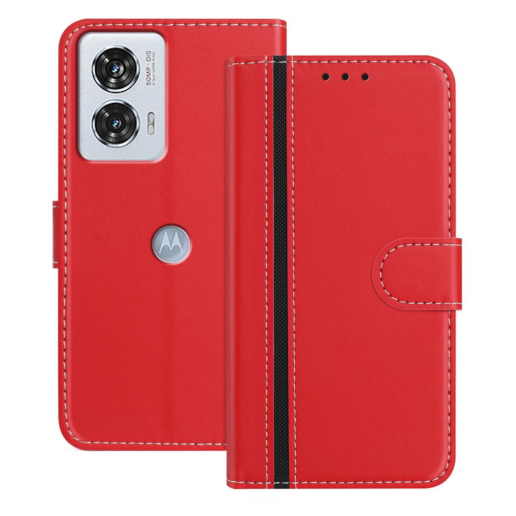 For Motorola Edge 50 Fusion 5G Phone Cases Wallet Stand Color Splicing Leather Cover with Magnetic Clasp