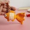 Knitting Goldfish Keychain Creative Clown Fish Crochet Keychains Knitted Small Fish Pendant Keychain Custom Keys Accessories