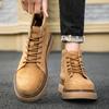 Ботинки на платформе с высоким верхом, мужские замшевые кожаные туфли, модные уличные мотоциклетные ботинки до щиколотки, военные ботинки, зимние тактические ботинки на шнуровке