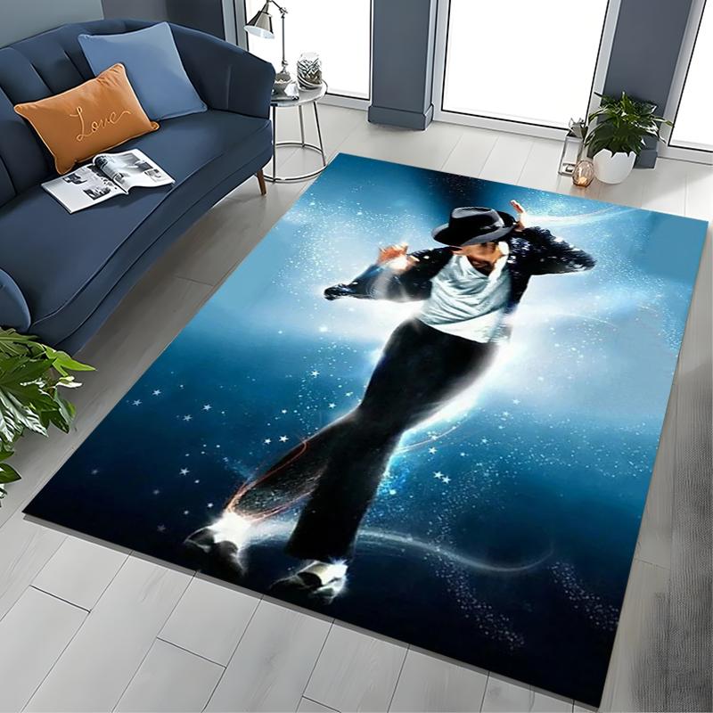 Fashion MJ Michael Jackson King of Pop Carpet Rug for Home Living Room Bedroom Sofa Doormat Decor,Large Kids Non-slip Floor Mat