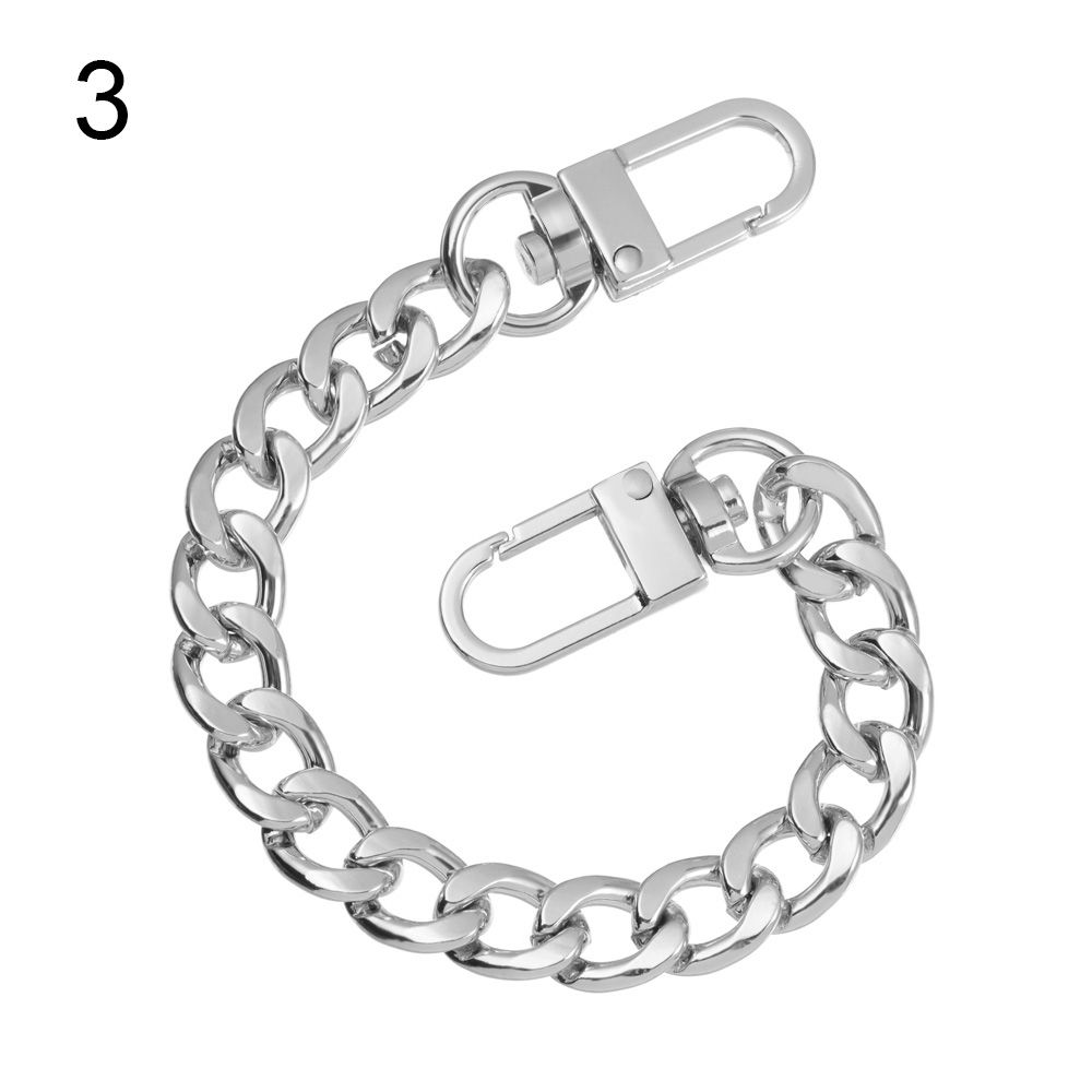 Aluminum Replacement Purse Chain Metal Flat Chain Extender with Metal Buckle Shoulder Bag Straps