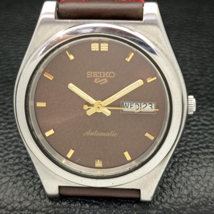 Б/У SEIKO 5 AUTO 6309B ЯПОНИЯ МУЖСКИЕ D/D КОРИЧНЕВЫЕ ЧАСЫ 608a-a315117-2