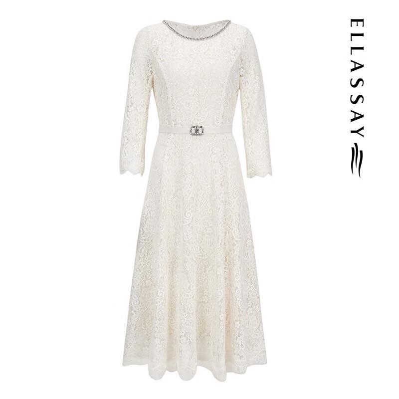 ELLASSAY Французское элегантное кружевное платье EWD353Y09300
