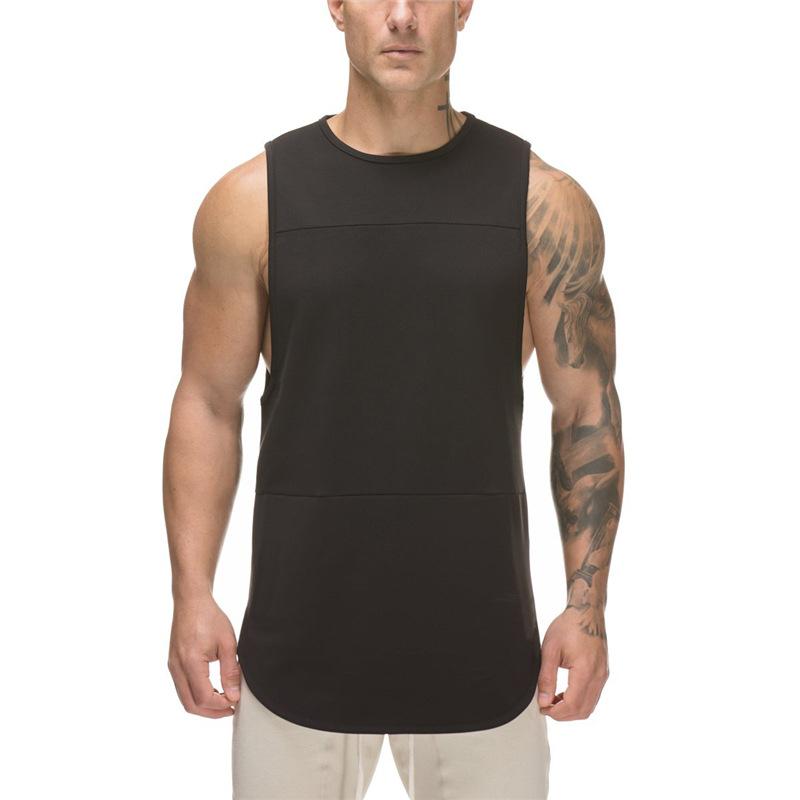New Sports Vest Men'S Loose Summer Pure Cotton Fitness And Bodybuilding Quick Drying Sleeveless Shoulder White Base Shirt Sleeveless T-Shirt