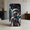 Lovely A-Astronaut Phone Case For iPhone 17,16,15,14,13,12,11 Plus,Pro Max,SE4Soft Silicone Black Cover
