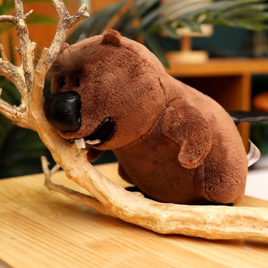 Плюшевая игрушка-кукла «Бобёр», мягкая игрушка в виде маленького существа с наполнителем из полипропиленового хлопка, мягкая игрушка-игрушка для чтения