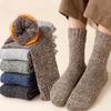 3/6 Pairs Winter Merino Wool Socks for Men Super Thick Warm High Quality Harajuku Retro Snow Casual Antifreeze Cashmere Socks Men