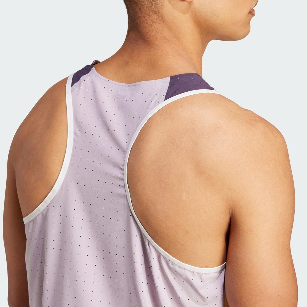 Adidas Adizero три полоски цветные блоки беговые спортивные облегающие быстросохнущие майки мужские топы черный фиолетовый IW6111